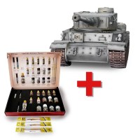 Schaal 1 op 16 bouwpakket bestuurbare tank Tiger P Hooben + Solution Box 18